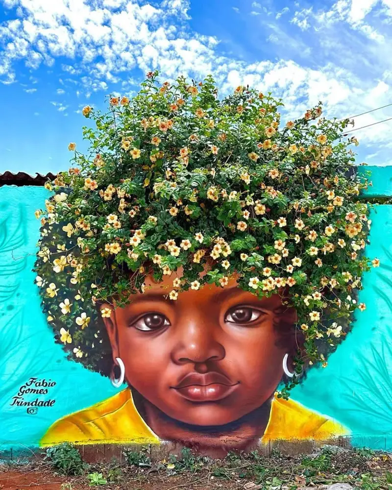 Crowned by the Sky Street Art Wall Murals by Fabio Gomes