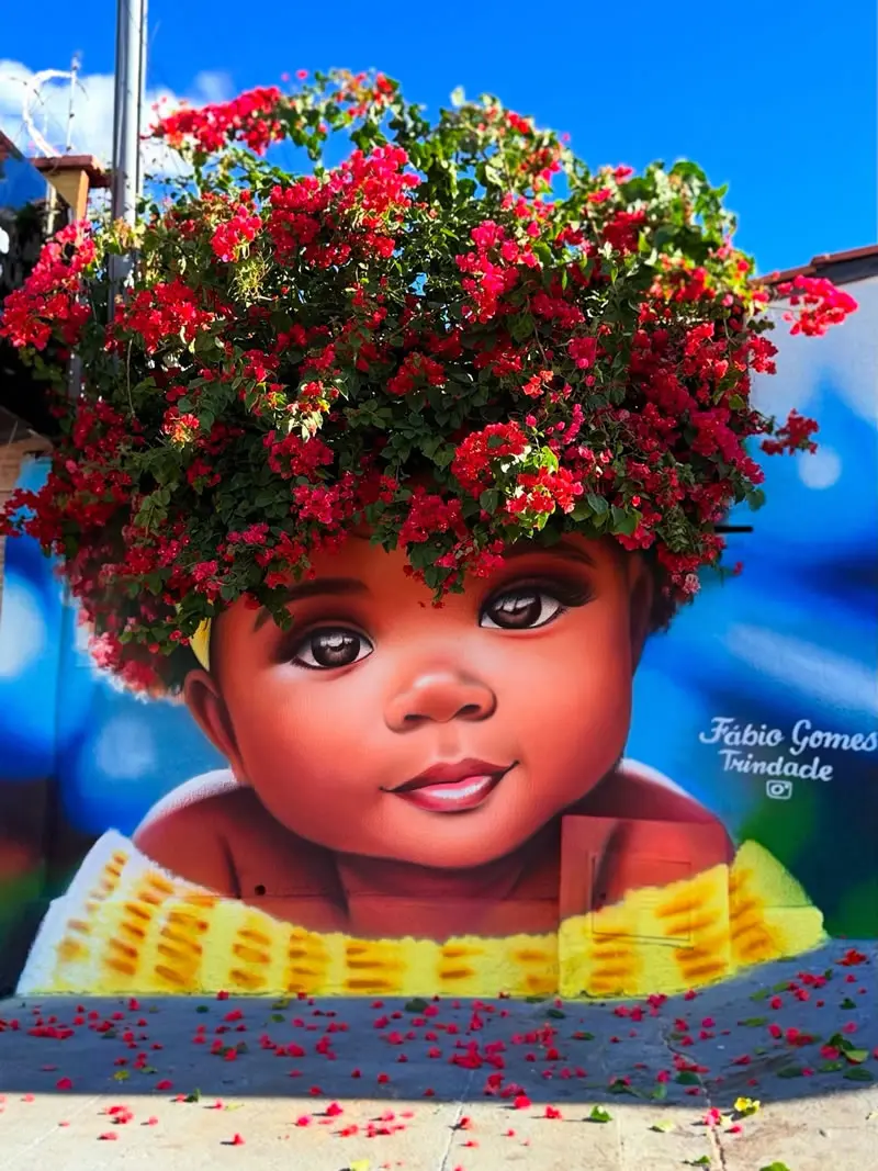 Blooming Innocence Street Art Wall Murals by Fabio Gomes