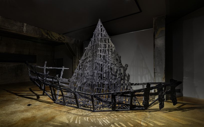 steel and hanji weave into porous vessel of memory inside cold war bunker in seoul - 2