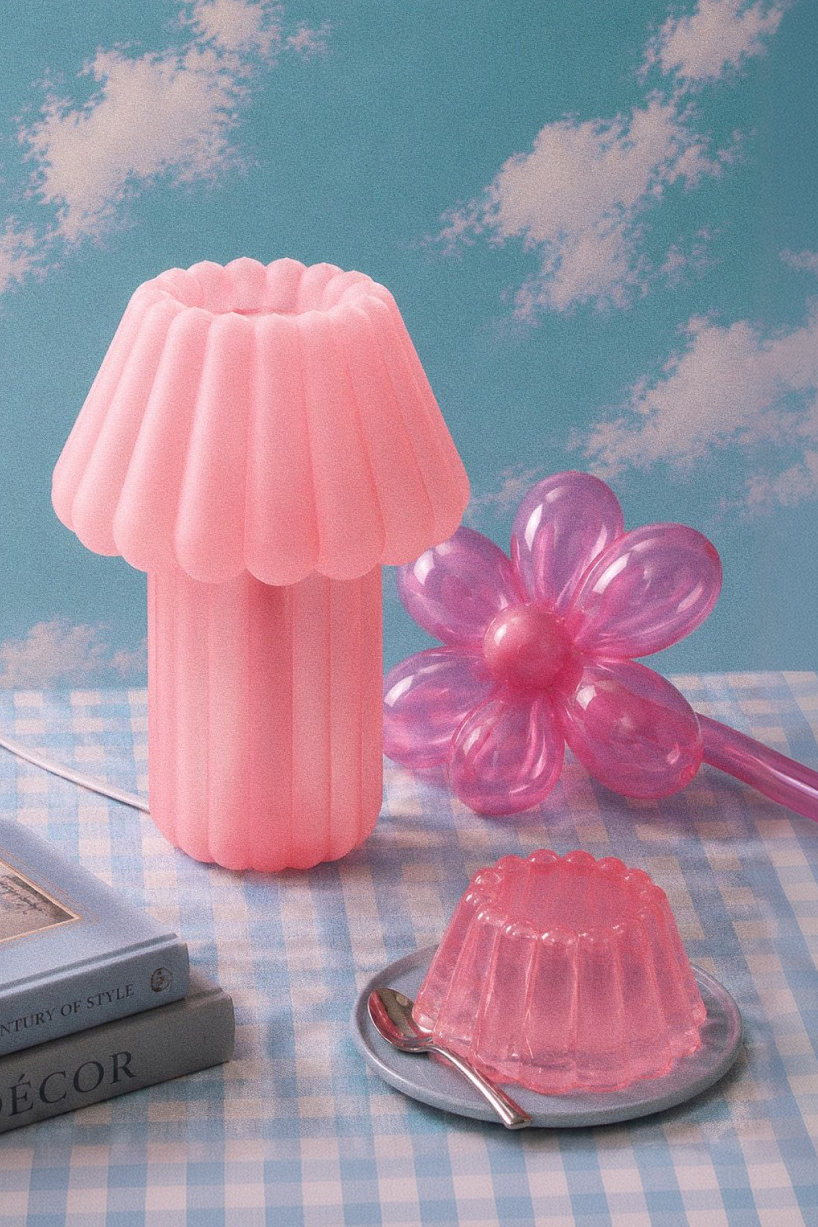 jello lamp freezes the soft wobble of gelatin desserts into 3D printed sculptural table light - 3