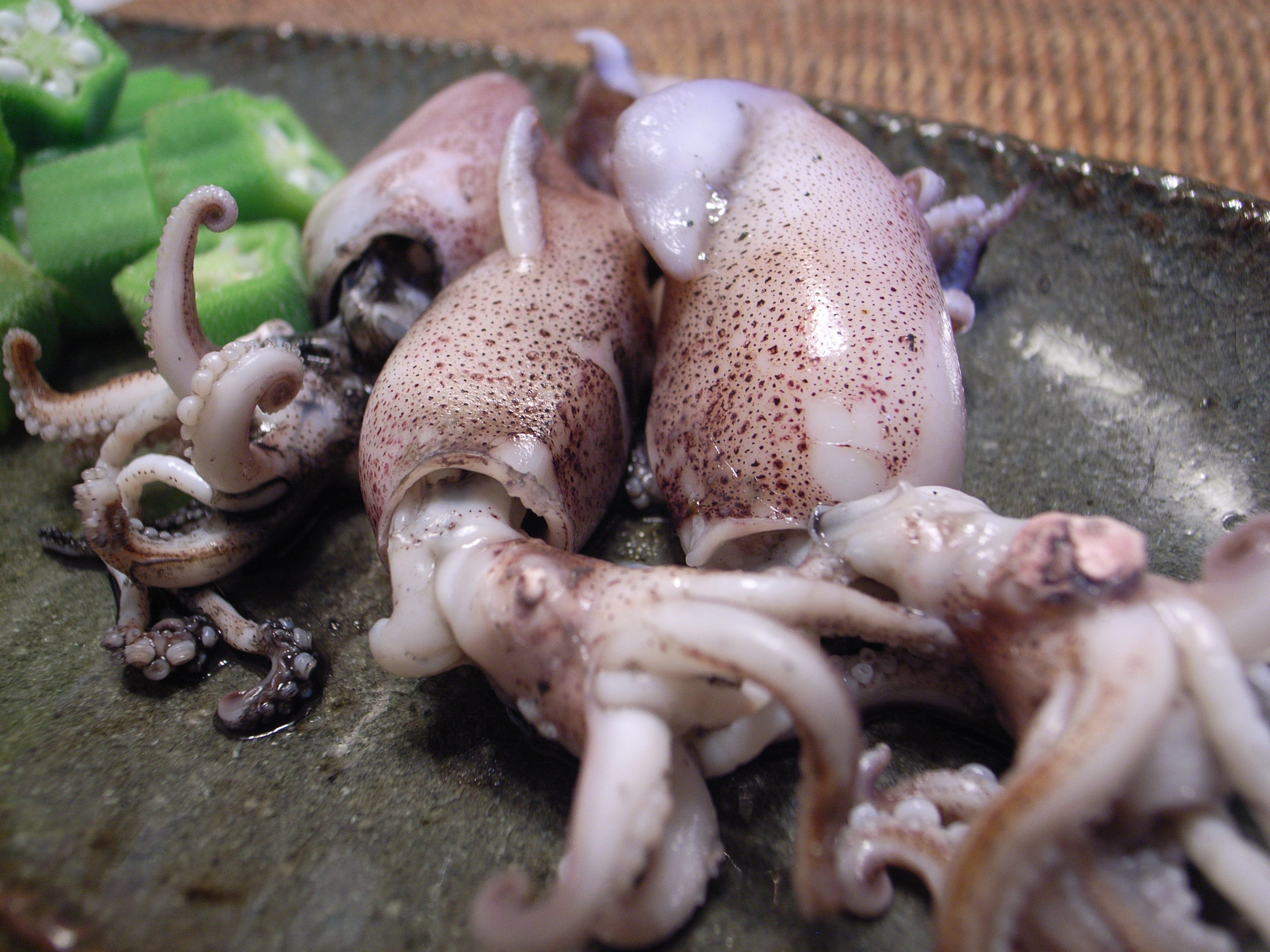 The squid are a local delicacy typically eaten whole, grilled or raw.