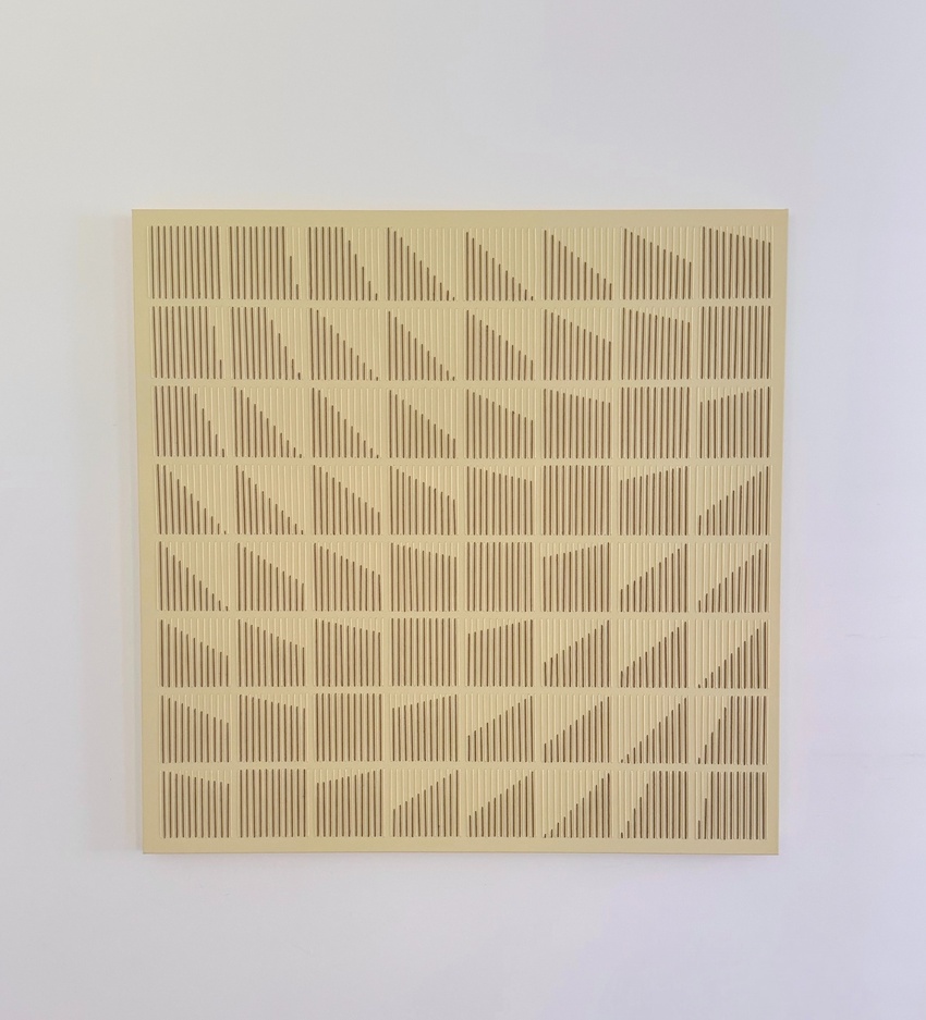 digital patterns become textured geometric compositions through hand stitching - 2